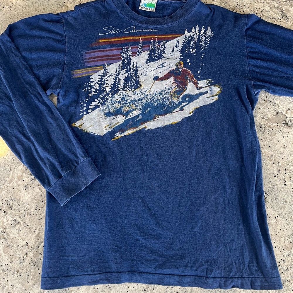 Vintage 90s Blue Ski Canada Long Sleeve Tee